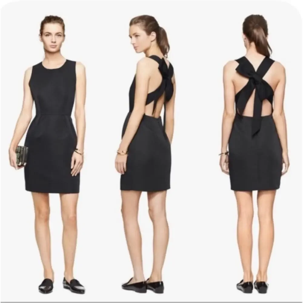 kate spade Black Sleeveless Bow-Back Sheath Dress